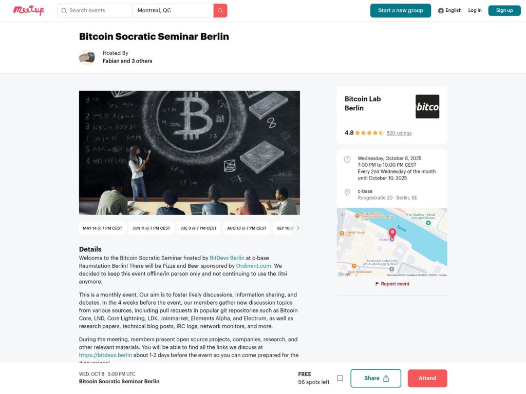 Bitcoin Socratic Seminar Berlin - Event screenshot