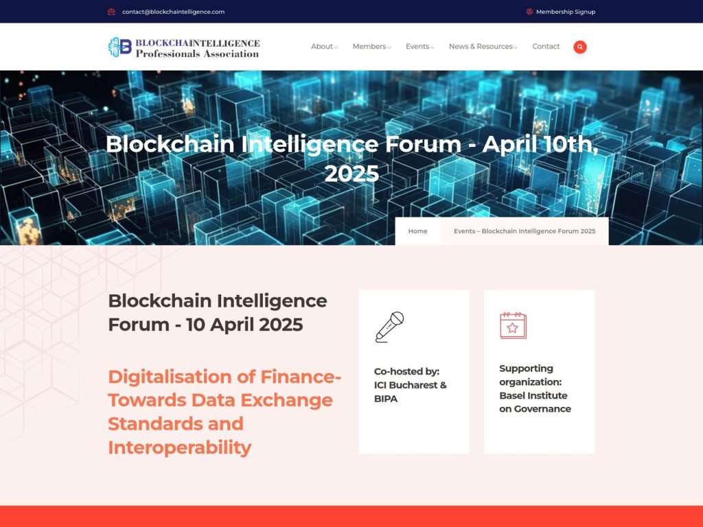 Blockchain Intelligence Forum 2025 - Event screenshot