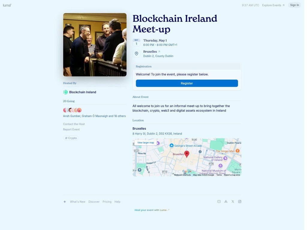 Blockchain Ireland Meet-up - Event screenshot