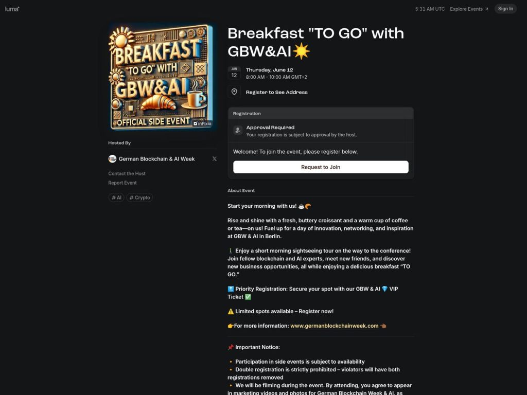 Breakfast "TO GO" with GBW&AI - Event screenshot