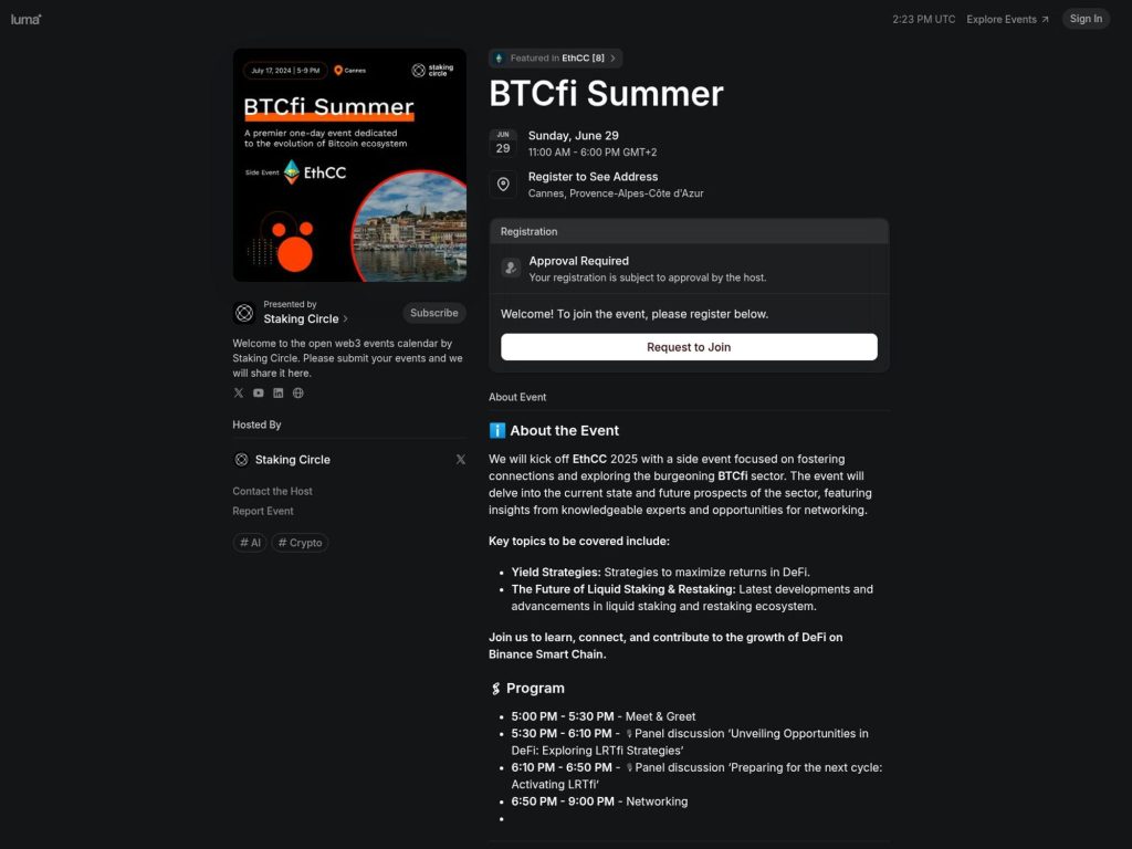BTCfi Summer - Event screenshot