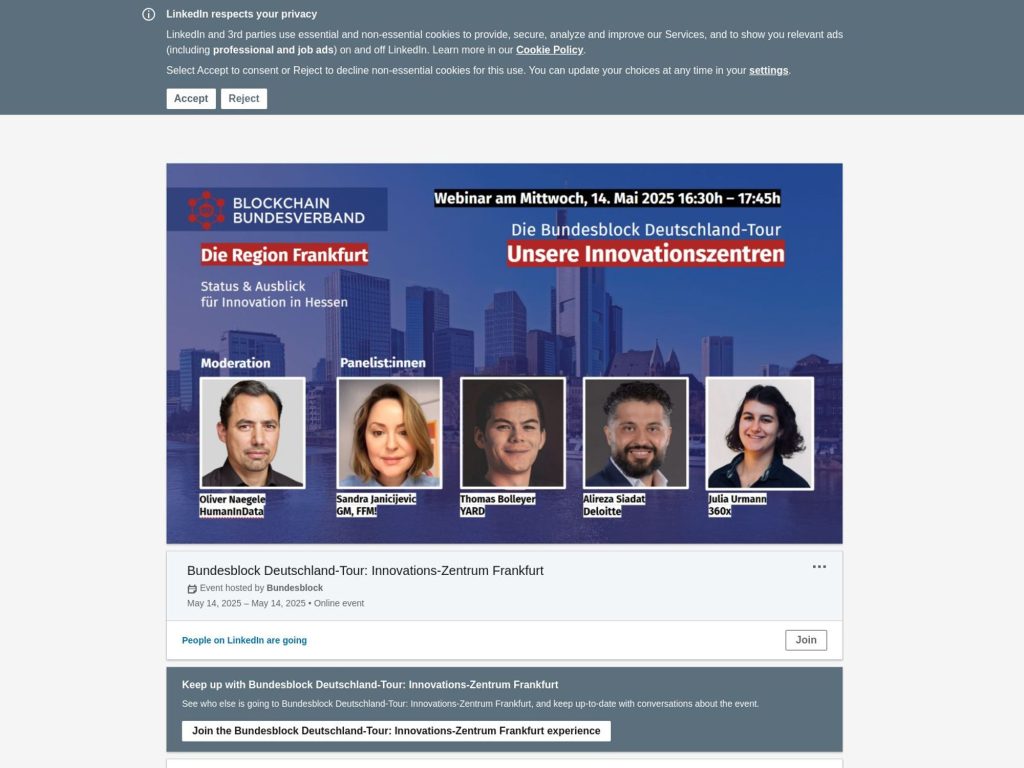 Bundesblock Deutschland-Tour: Innovations-Zentrum Frankfurt - Event screenshot