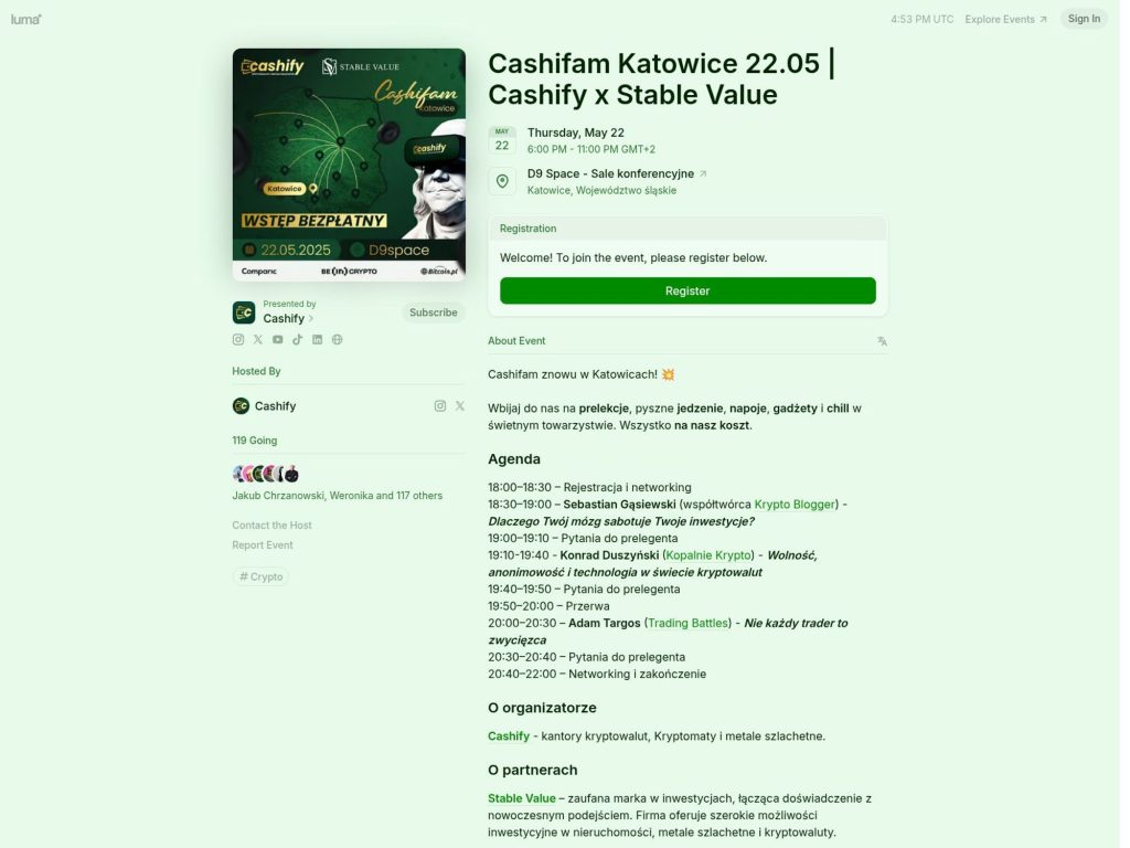 Cashifam Katowice 22.05 | Cashify x Stable Value image