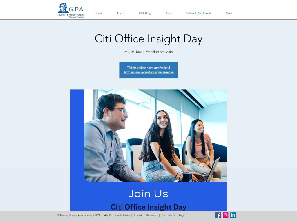 Citi Office Insight Day - Event screenshot