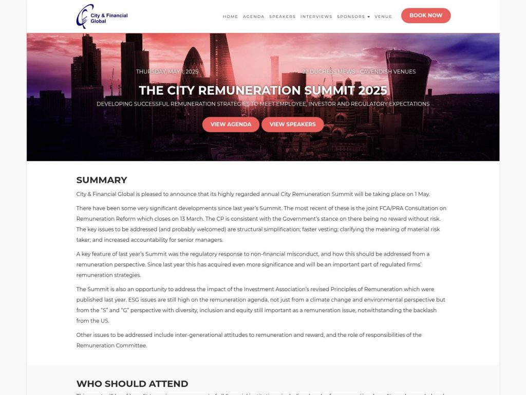 City Remuneration Summit 2025 - Event screenshot