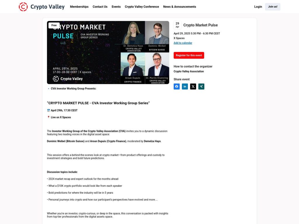 Crypto Market Pulse - Event screenshot