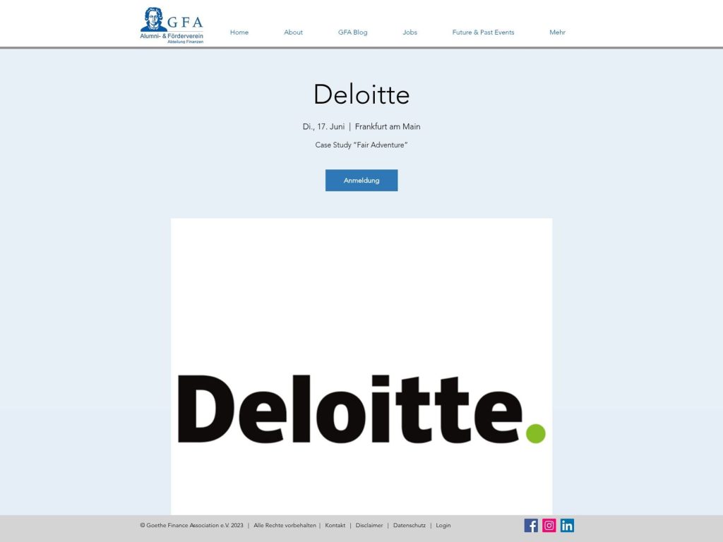 Deloitte - Case Study “Fair Adventure” - Event screenshot
