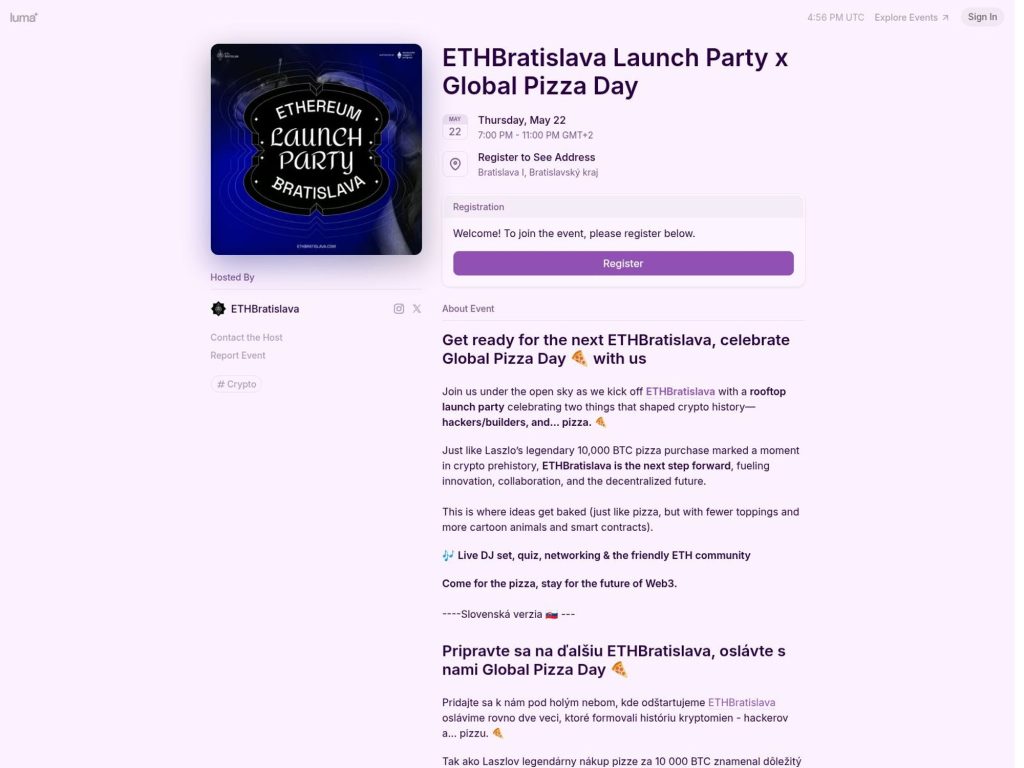 ETHBratislava Launch Party x Global Pizza Day image