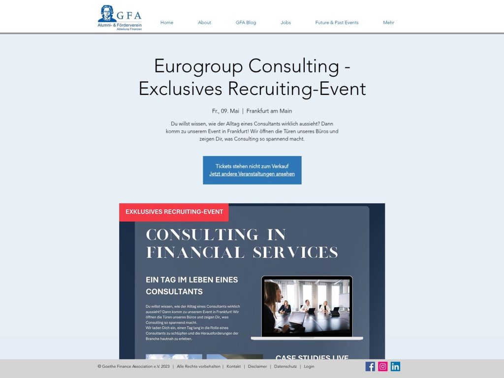 Eurogroup Consulting - Exclusives Recruiting-Event - Event screenshot