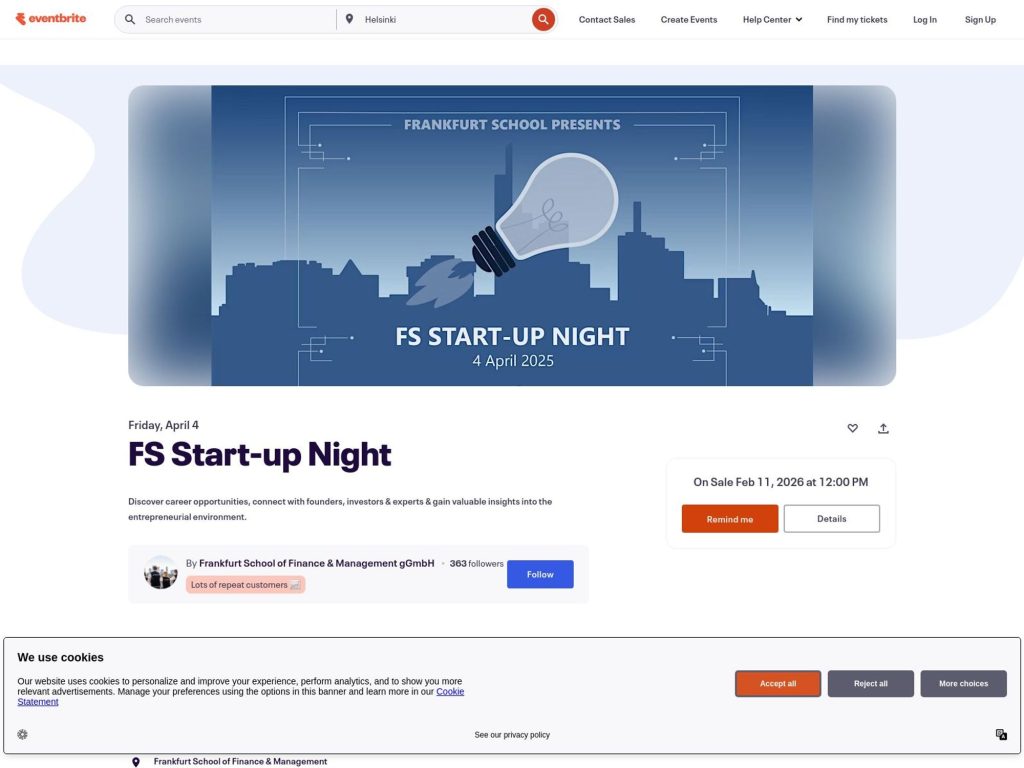 FS Start-up Night - Event screenshot