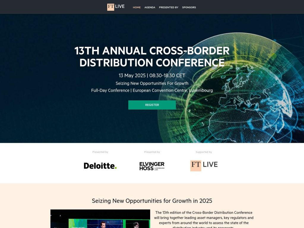 FT Live - 13th Annual Cross-Border Distribution Conference - Event screenshot