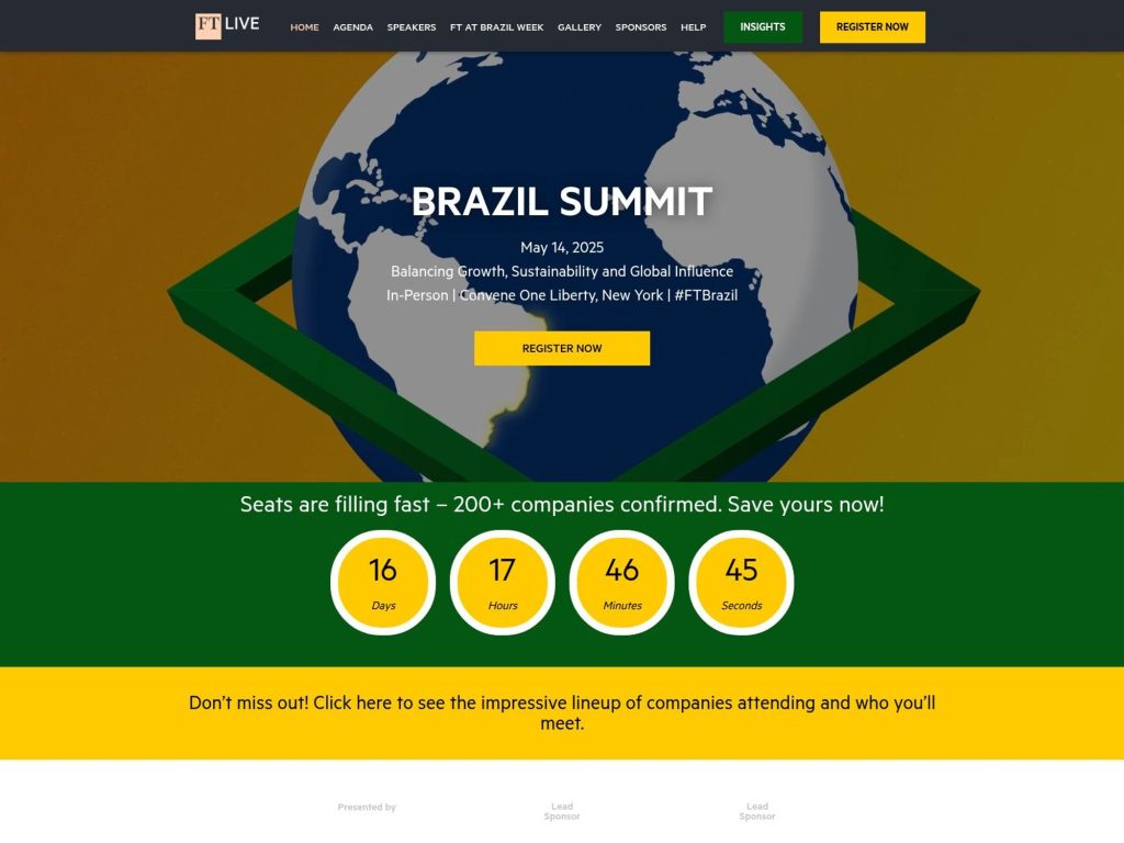 FT Live - Brazil Summit 2025 - Event screenshot