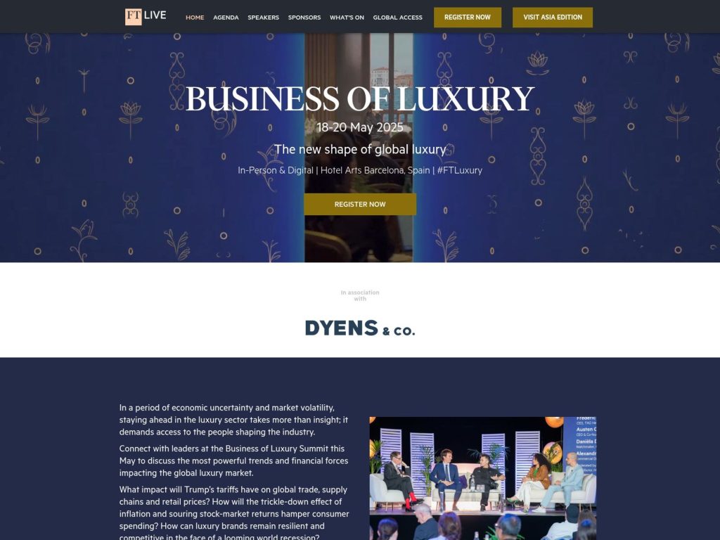 FT Live - Business of Luxury 2025 - Event screenshot