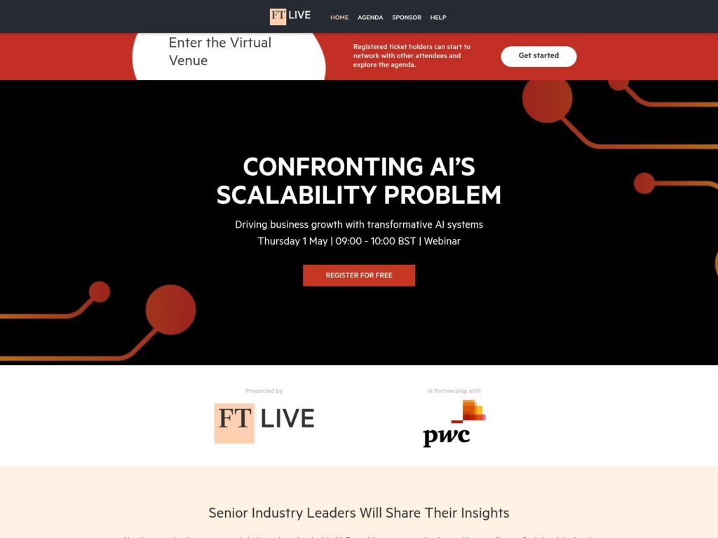 FT Live - Confronting AI’s Scalability Problem - Event screenshot