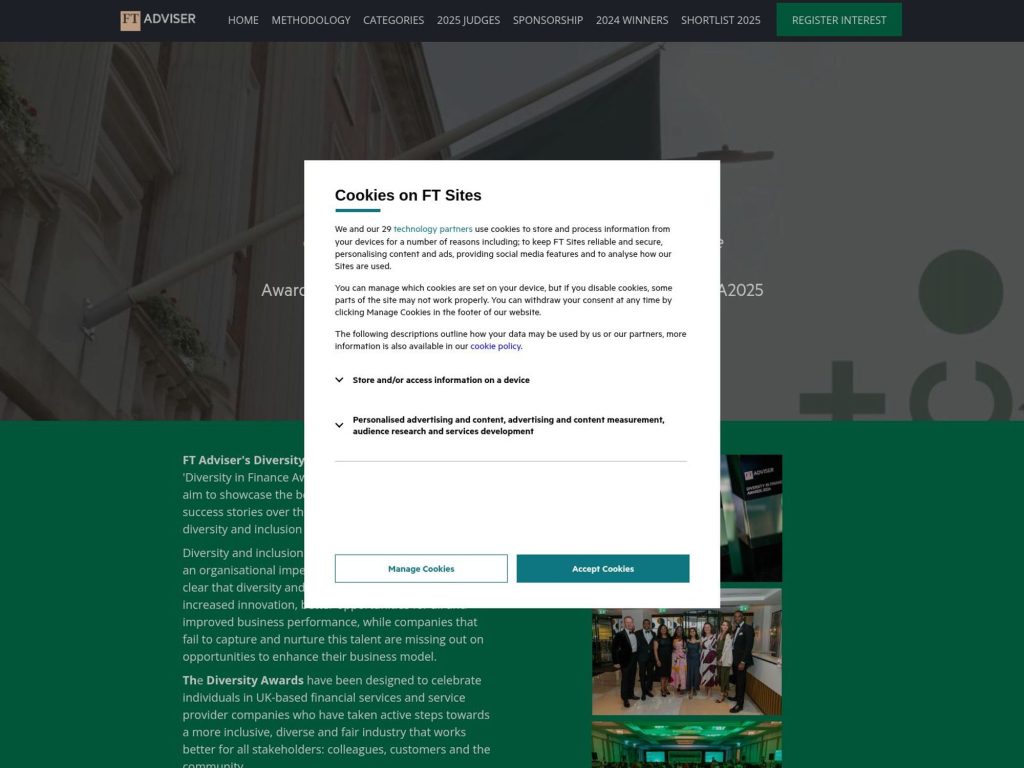 FT Live - Diversity Awards 2025 - Event screenshot