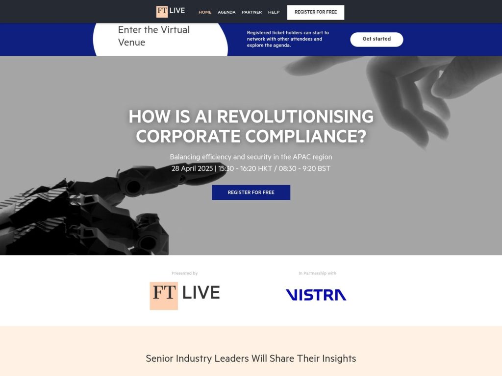 FT Live - How is AI Revolutionising Corporate Compliance? - Event screenshot