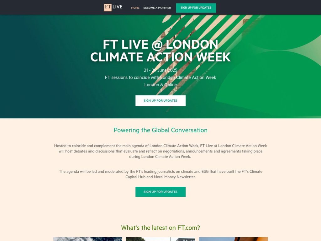 FT Live - @London Climate Action Week 2025 - Event screenshot