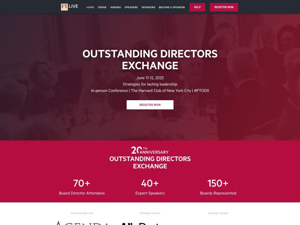 FT Live - Outstanding Directors Exchange 2025 (ODC 2025) - Event screenshot