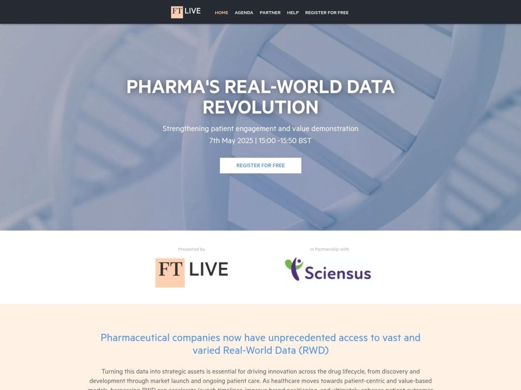 FT Live - Pharma's Real-World Data Revolution - Event screenshot