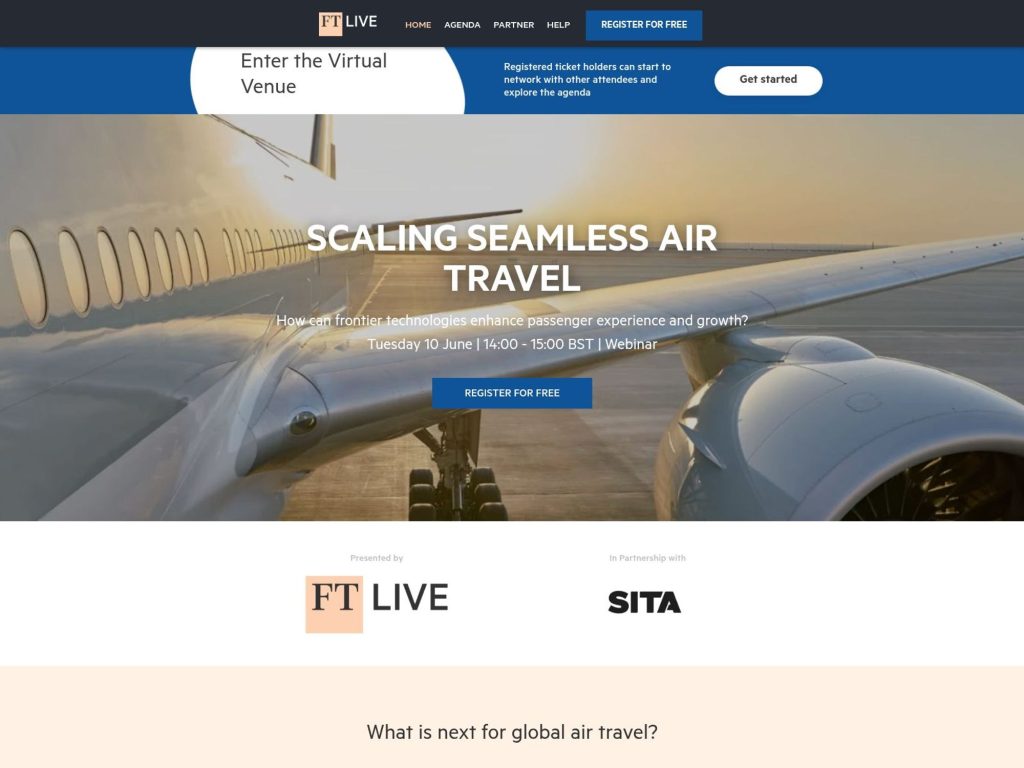FT Live - Scaling Seamless Air Travel 2025 - Event screenshot