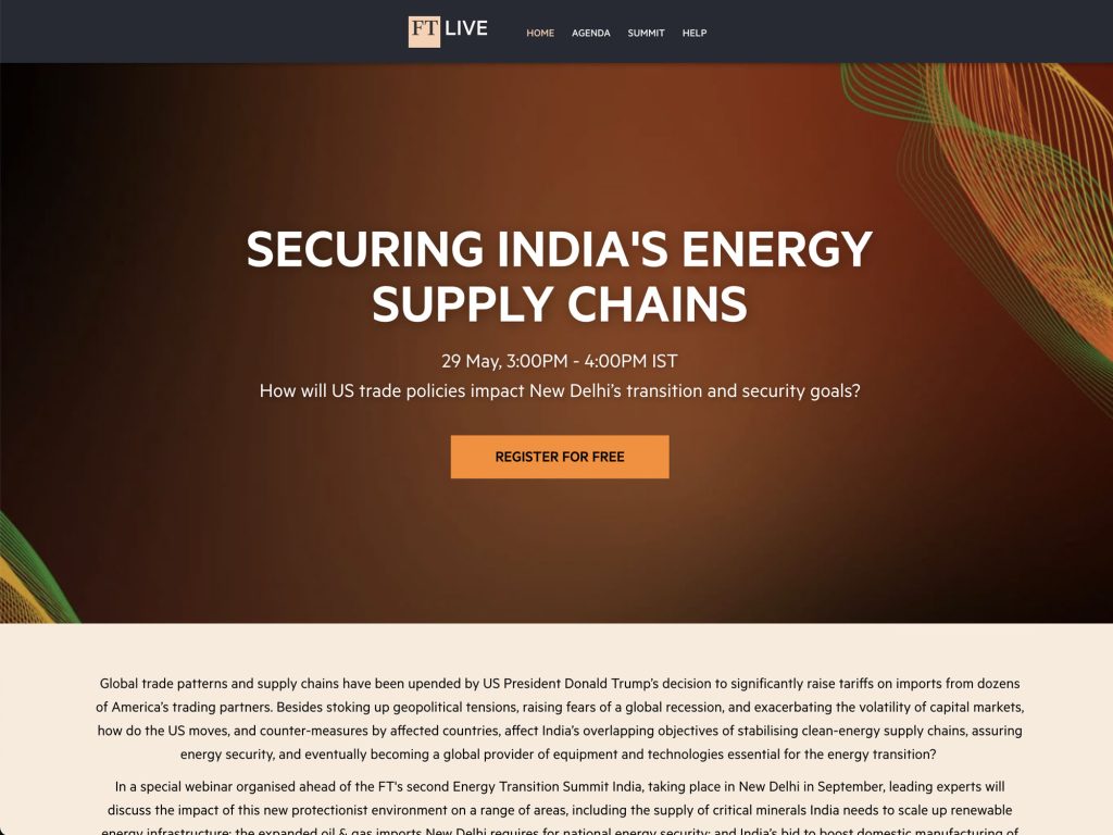FT Live - Securing India's Energy Supply Chains 2025 - Event screenshot