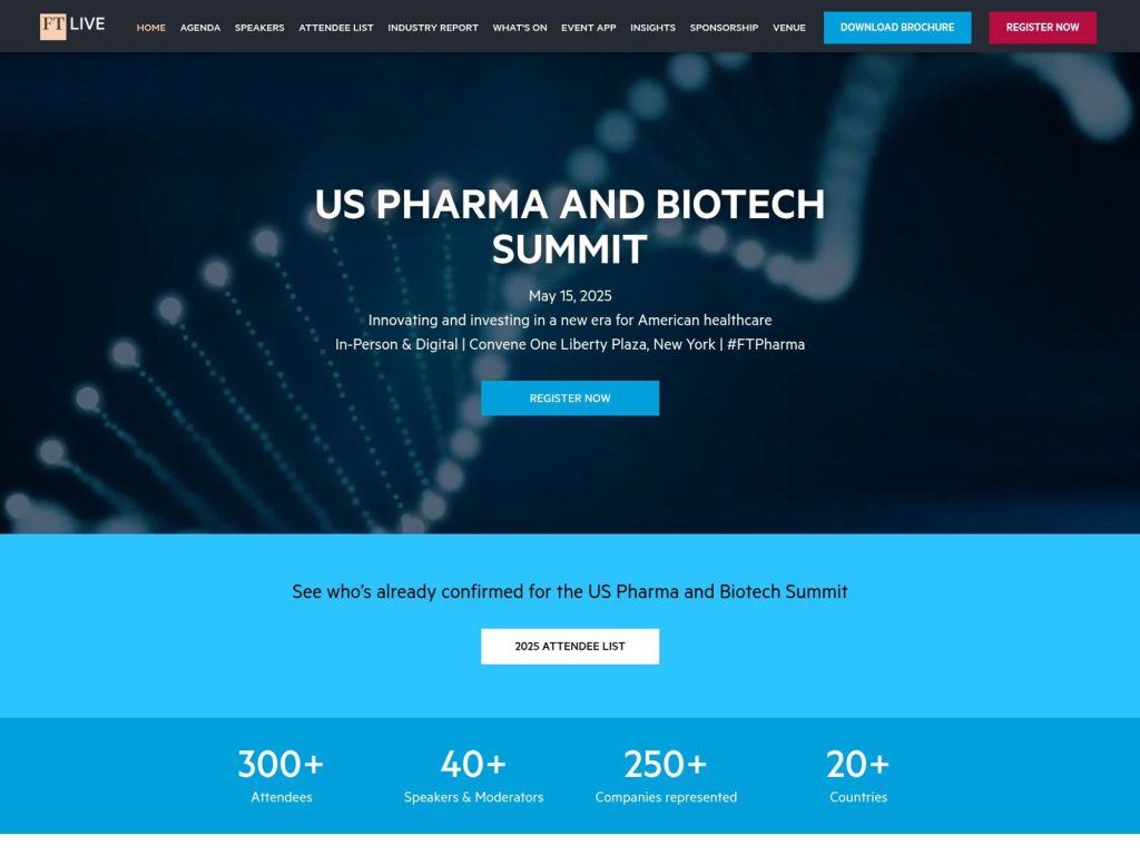 FT Live - US Pharma and Biotech Summit 2025 - Event screenshot