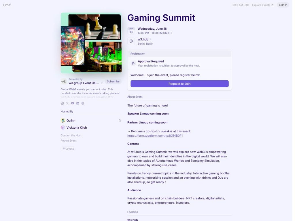 Gaming Summit - Event screenshot