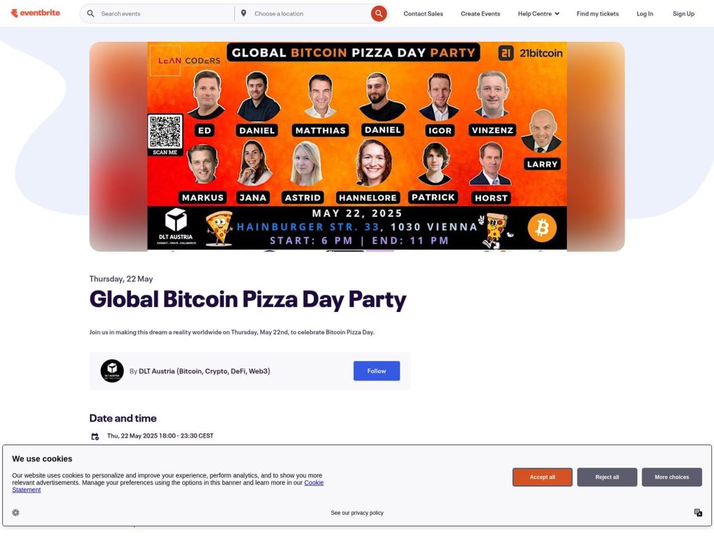 Global Bitcoin Pizza Day Party - Event screenshot