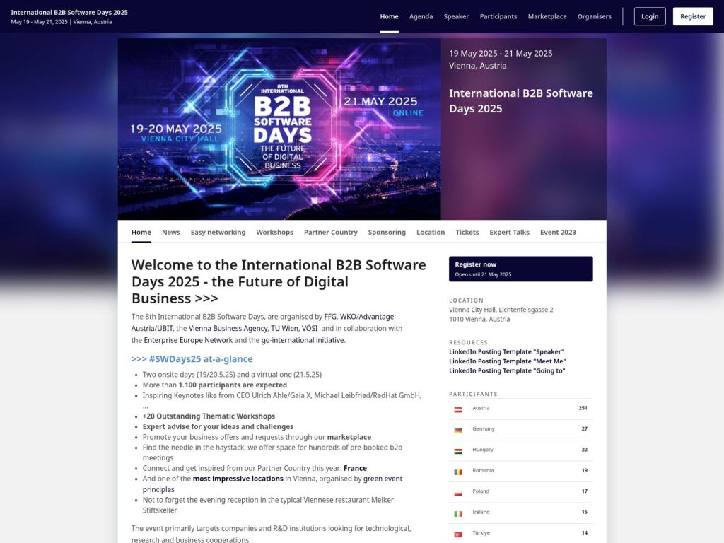 International B2B Software Days 2025 - Event screenshot