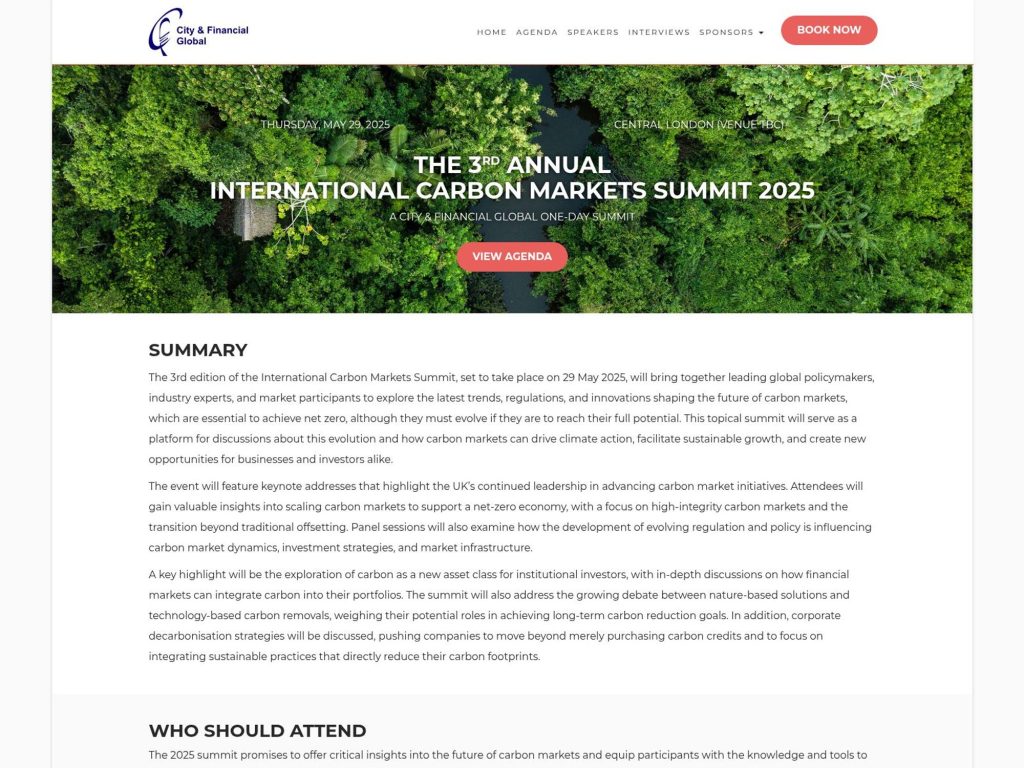 International Carbon Markets Summit 2025 - Event screenshot
