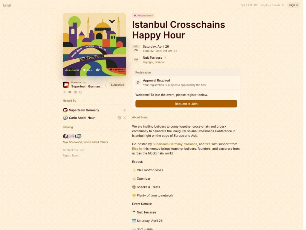 Istanbul Crosschains Happy Hour - Event screenshot
