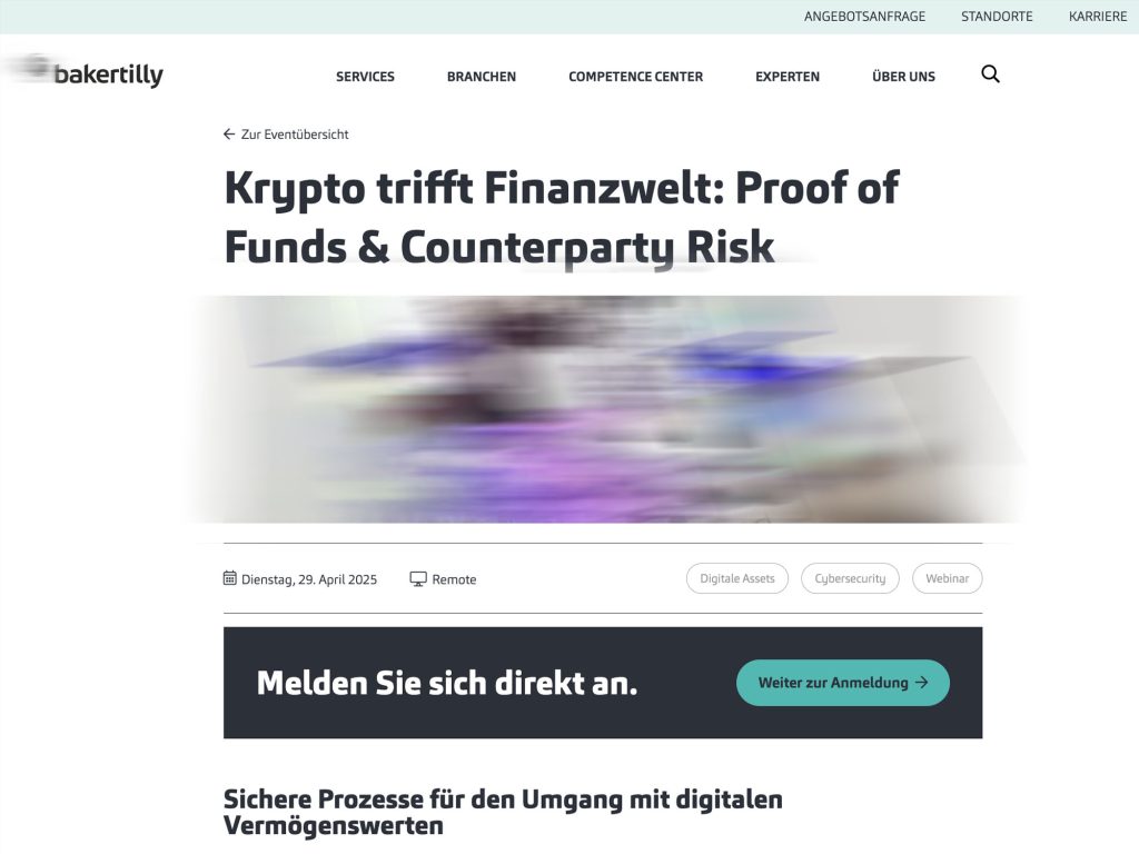 Krypto trifft Finanzwelt: Proof of Funds & Counterparty Risk image