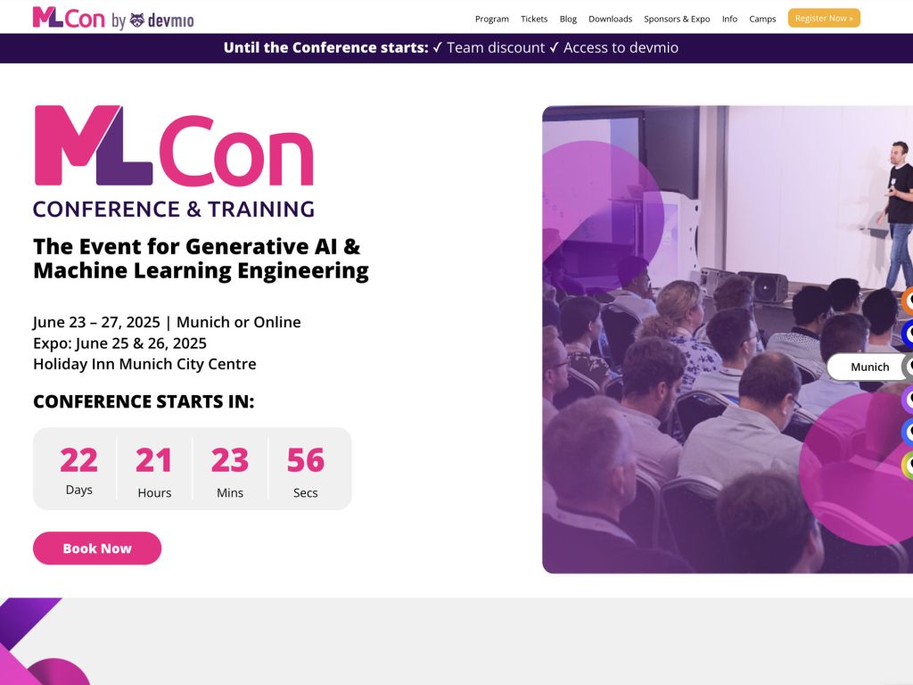 MLcon Munich 2025 - Event for Generative AI & Machine Learning Engineering - Event screenshot