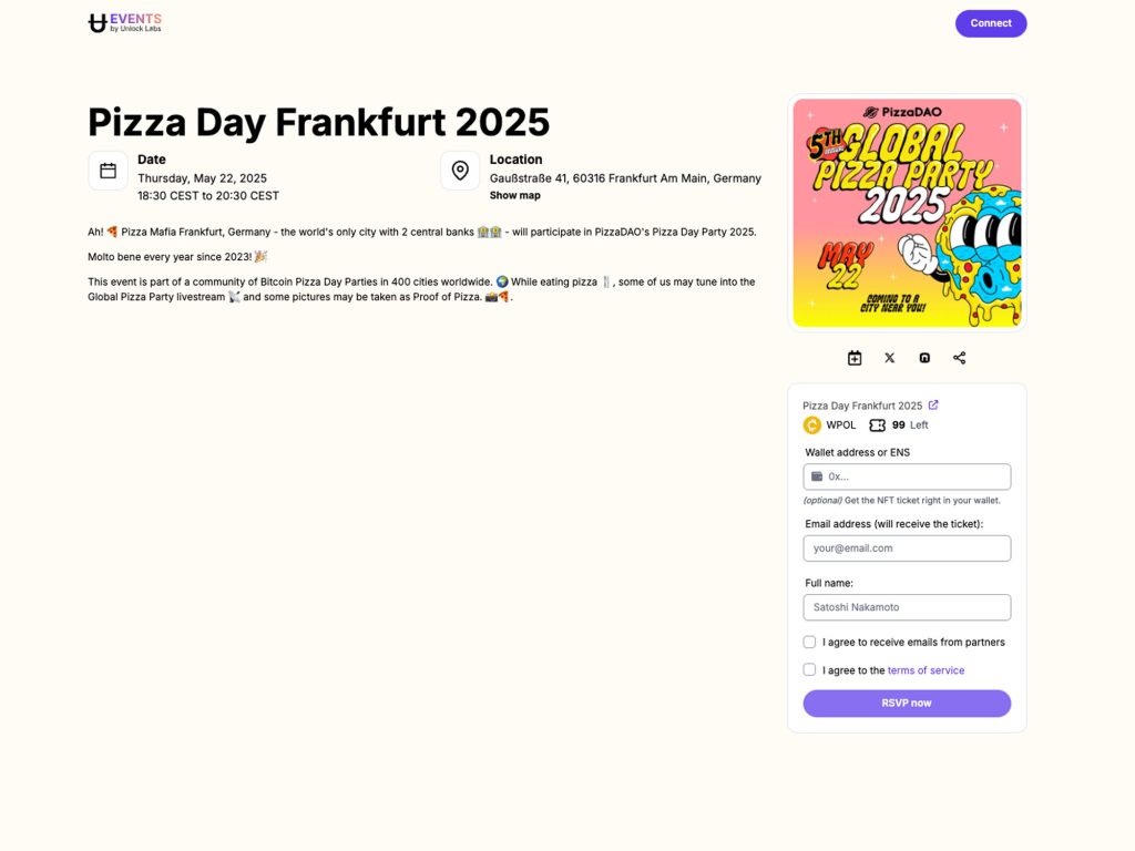 PizzaDAO Bitcoin Pizza Day Frankfurt 2025 - Event screenshot