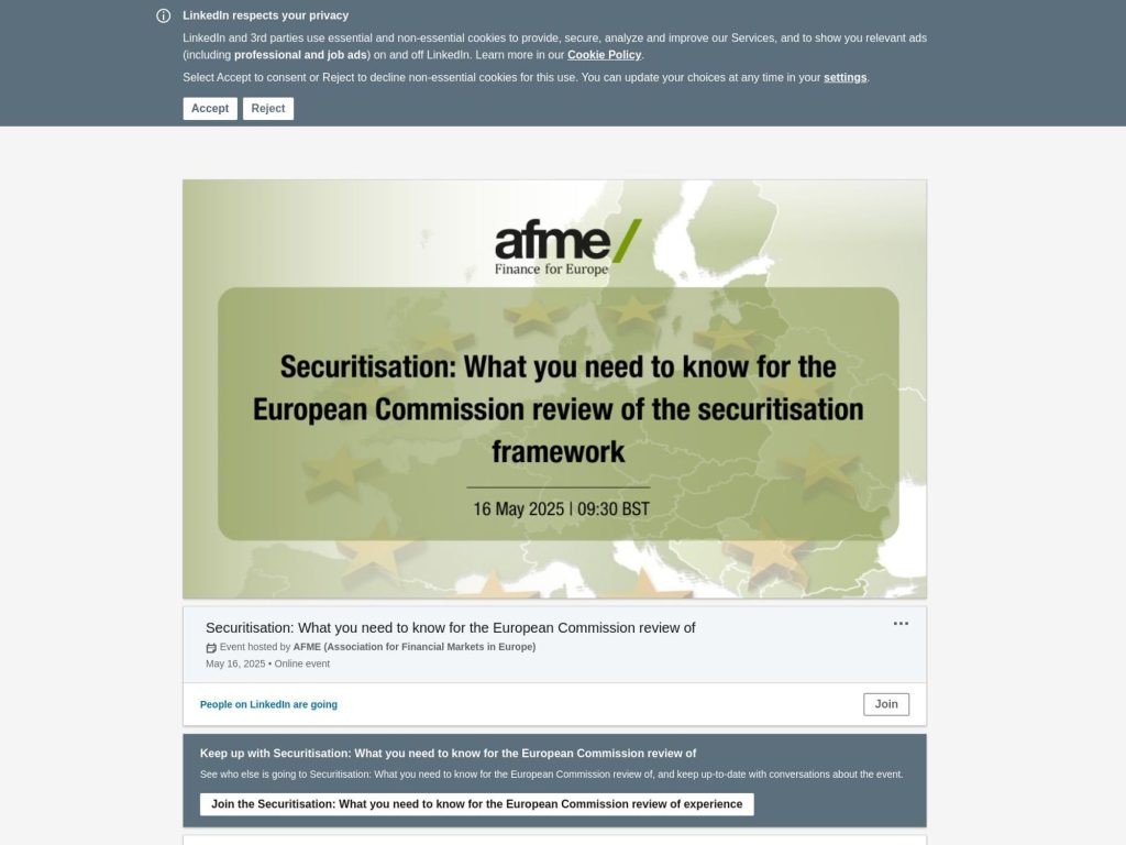 Securitisation: What you need to know for the European Commission - Event screenshot