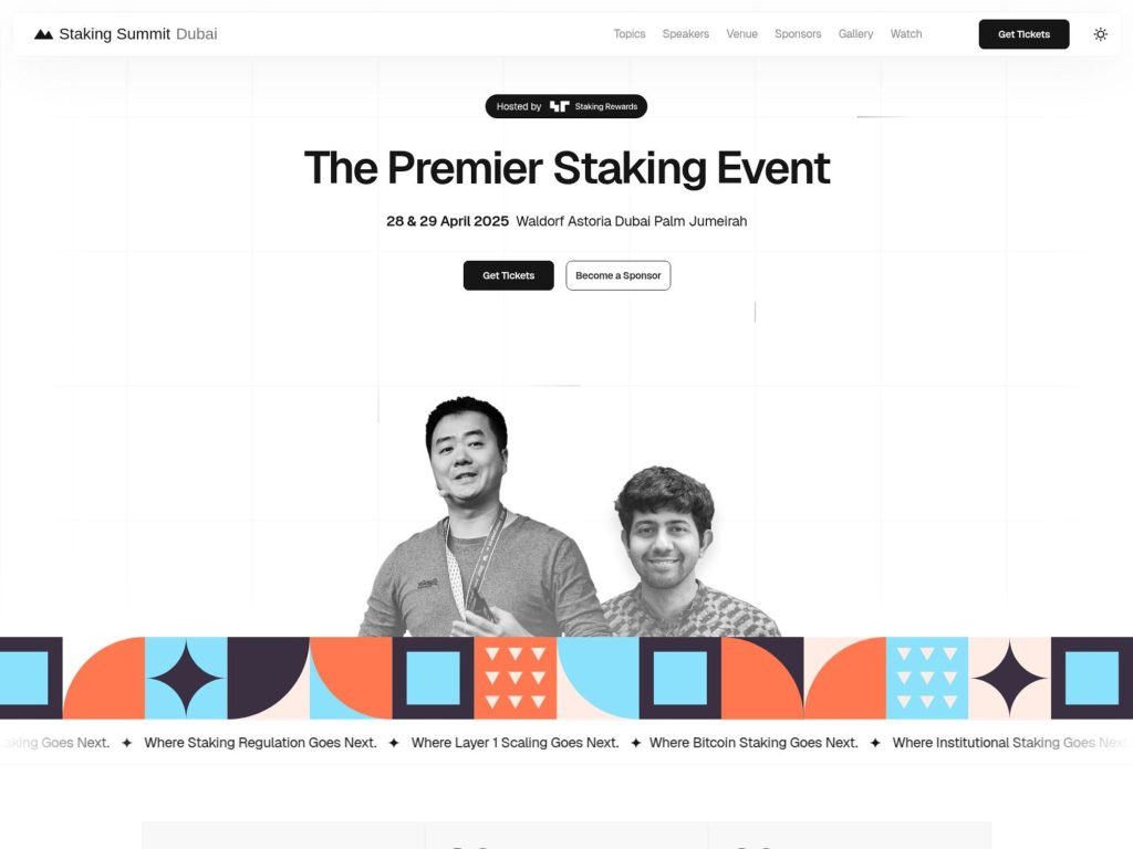 Staking Summit Dubai 2025 - Event screenshot