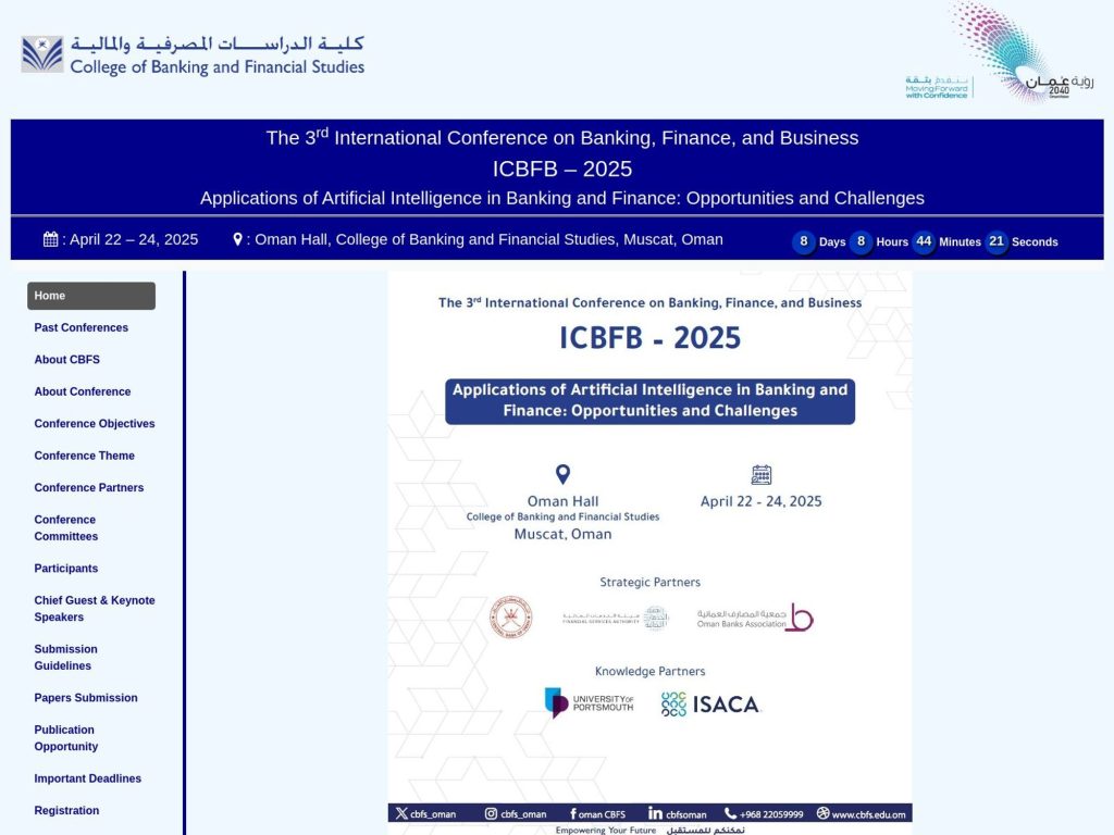 The 3rd International Conference on Banking, Finance, and Business - Event screenshot