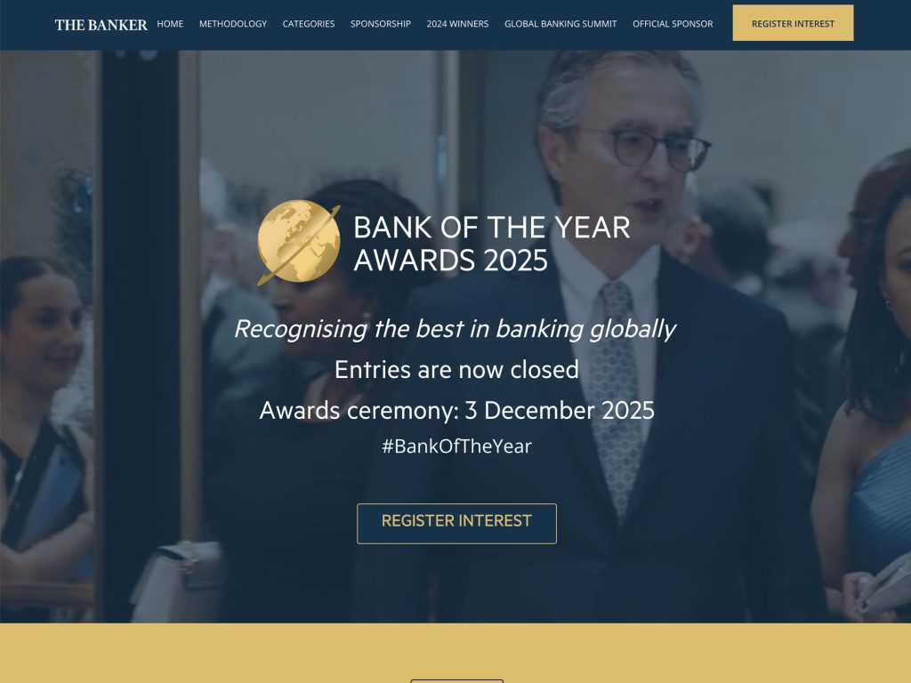 The Banker: BOTY 2025 - Bank of the Year Awards 2025 - Event screenshot