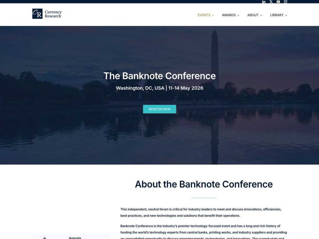 The Banknote Conference website