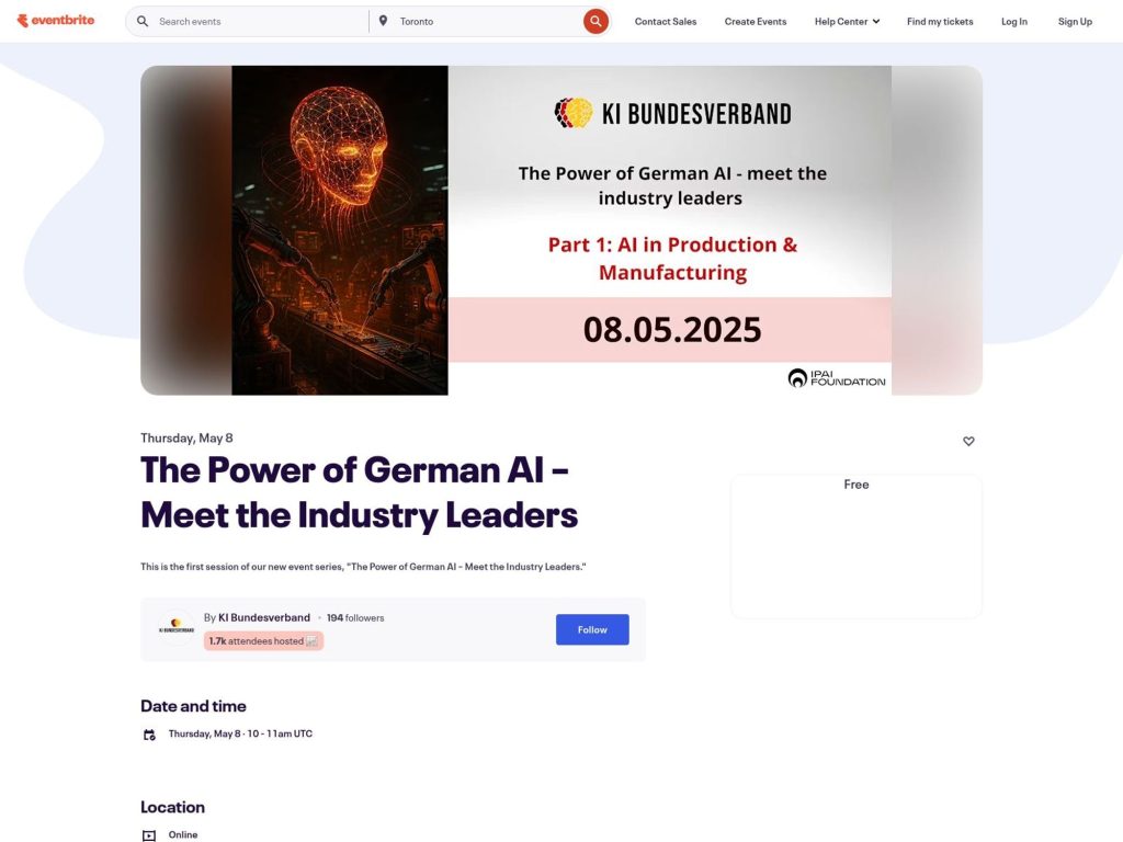 The Power of German AI – Meet the Industry Leaders - Event screenshot
