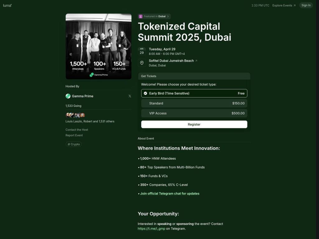 Tokenized Capital Summit 2025 image