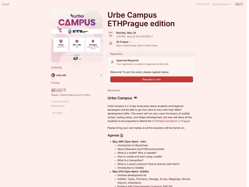 Urbe Campus ETHPrague edition screenshot