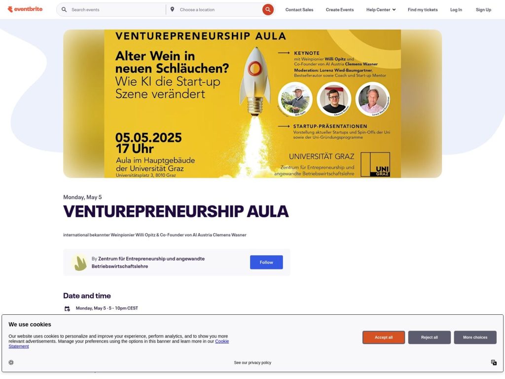 Venturepreneurship Aula - Event screenshot
