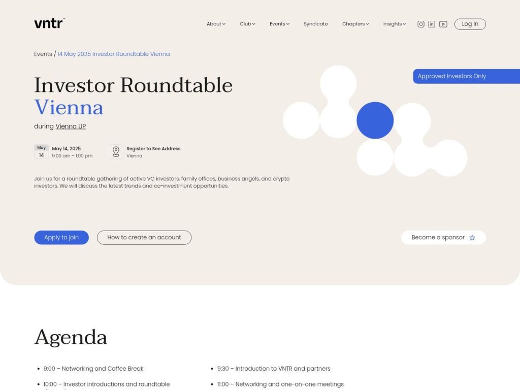 VNTR Investor Roundtable Vienna - Event screenshot
