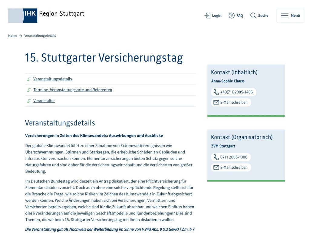 15. Stuttgarter Versicherungstag - Event screenshot