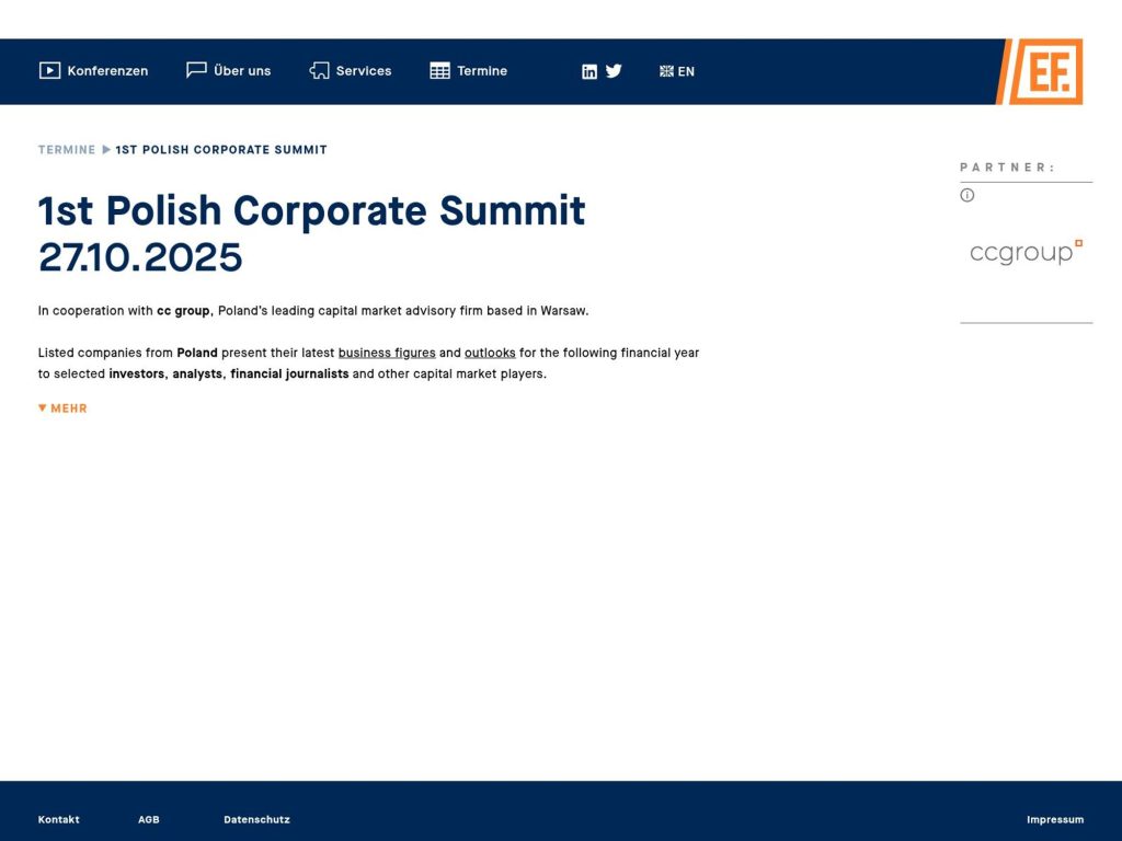 1st Polish Corporate Summit - Event screenshot