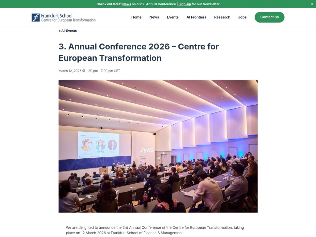 3. Annual Conference 2026 – Centre for European Transformation website