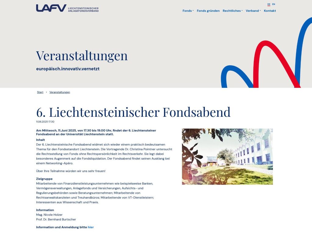 6. Liechtensteinischer Fondsabend - Event screenshot