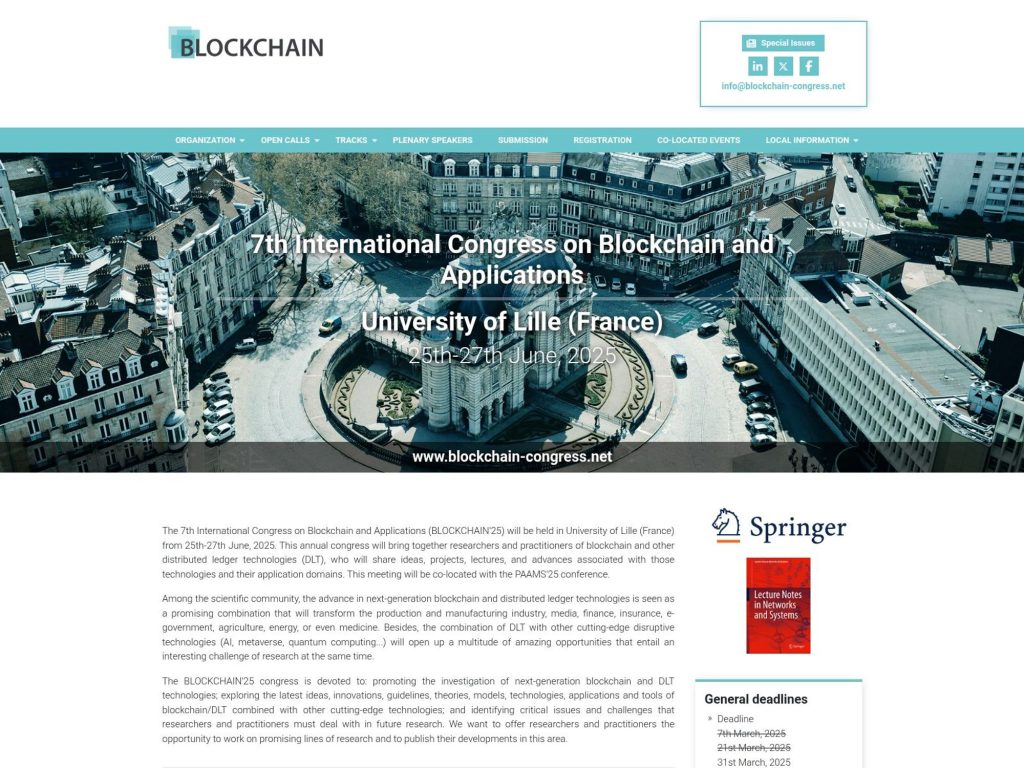 7th International Congress on Blockchain and Applications - Event screenshot