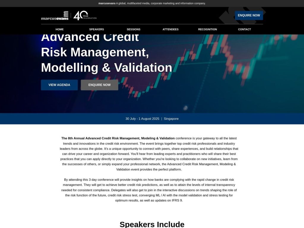 Advanced Credit Risk Management, Modelling & Validation - Event screenshot